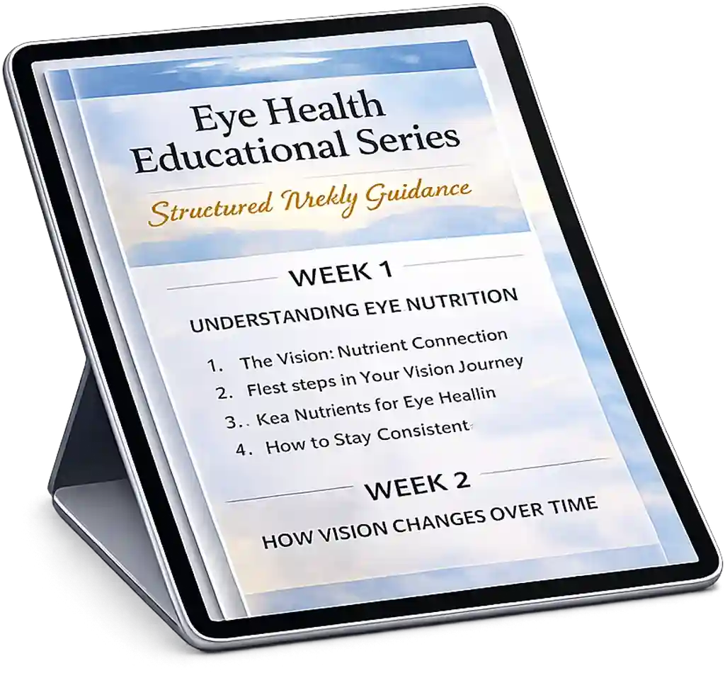 Guided eye health education series on a tablet
