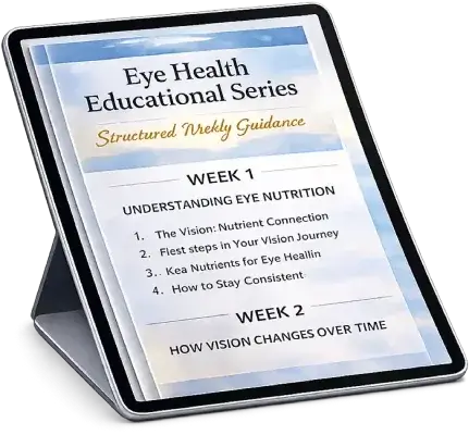 Guided eye health education series on a tablet