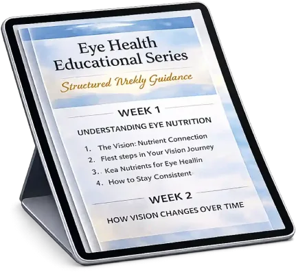 Guided eye health education series on a tablet